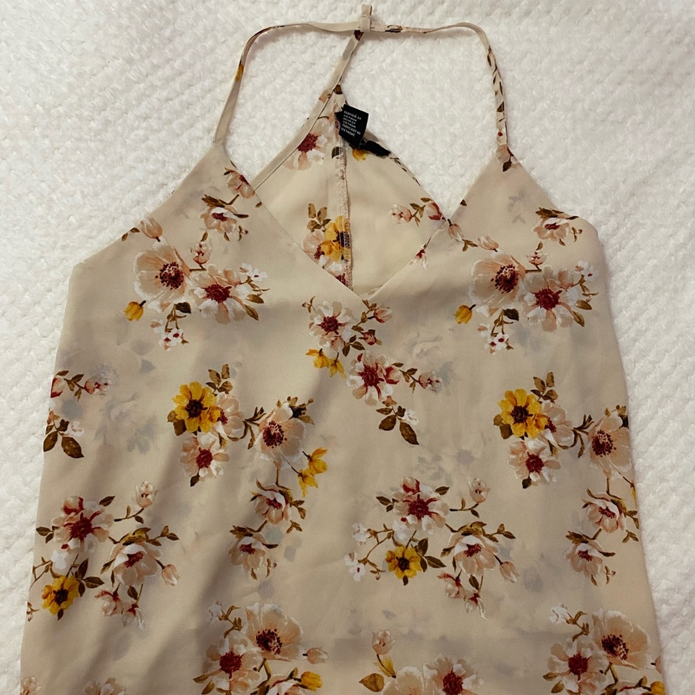 floral v neck tank top
